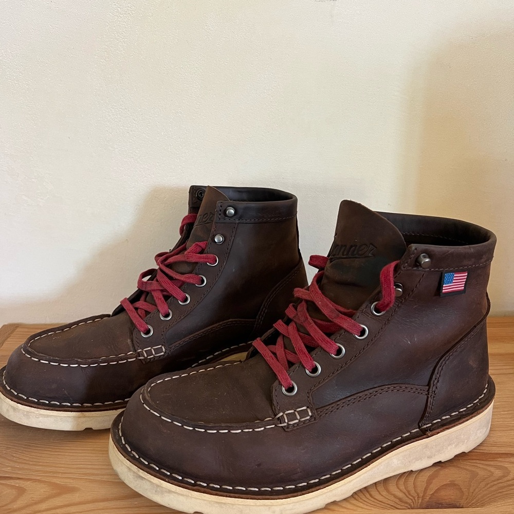 Danner Brown Leather Boots with Red Laces